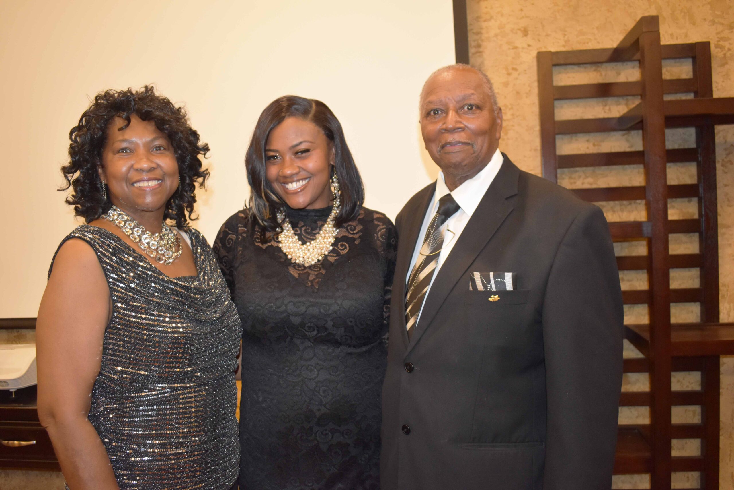 Mayor Tomekia Butler (center) with her sister and brother-in-law Dian and Rev. Albert Jones (all of Eudora)