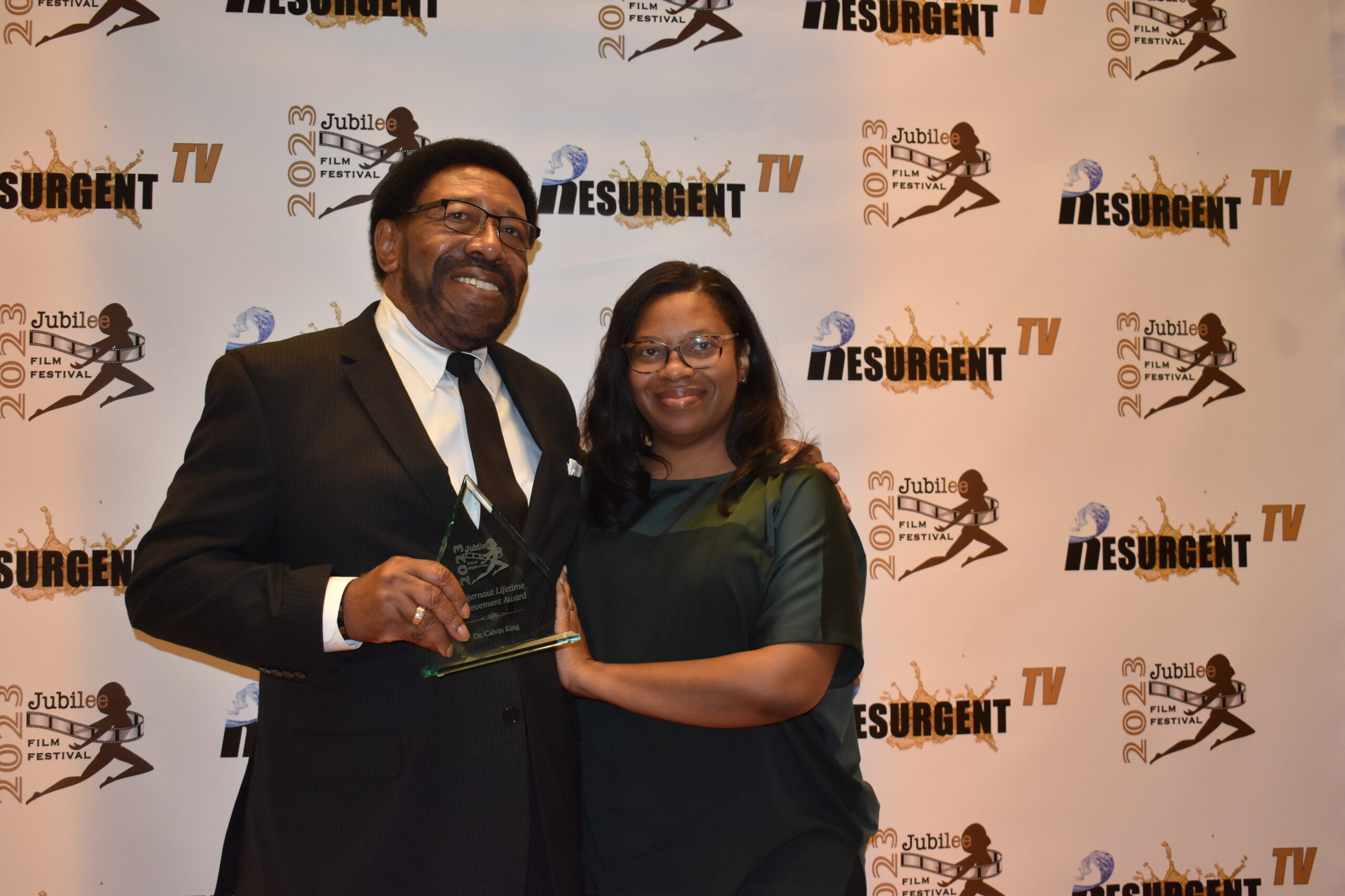 Vanguard Award recipient,  Dr. Calvin King with his daughter Kimberly King Davis